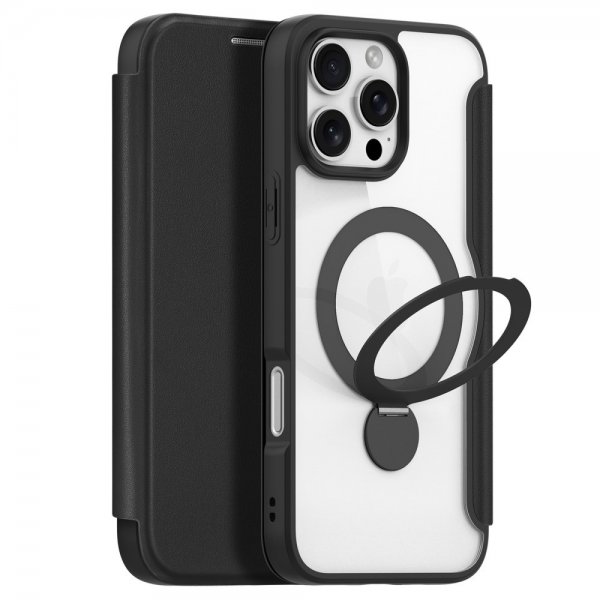Dux Ducis iPhone 16 Pro -kuori Skin X Pro Series Kickstand MagSafe, musta