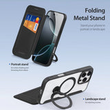 Dux Ducis iPhone 16 Pro -kuori Skin X Pro Series Kickstand MagSafe, musta