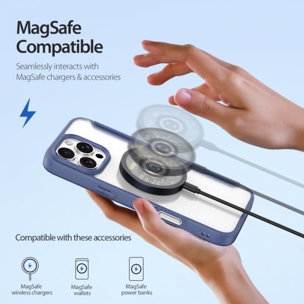 Dux Ducis iPhone 16 Pro Kotelo Skin X Pro Series MagSafe Sininen