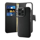 Puro iPhone 16 Pro Kotelo Lompakko Irrotettava 2-in-1 Musta