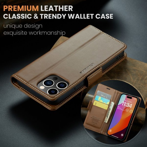 CaseMe iPhone 16 Pro Max Kotelo 023 Series Ruskea