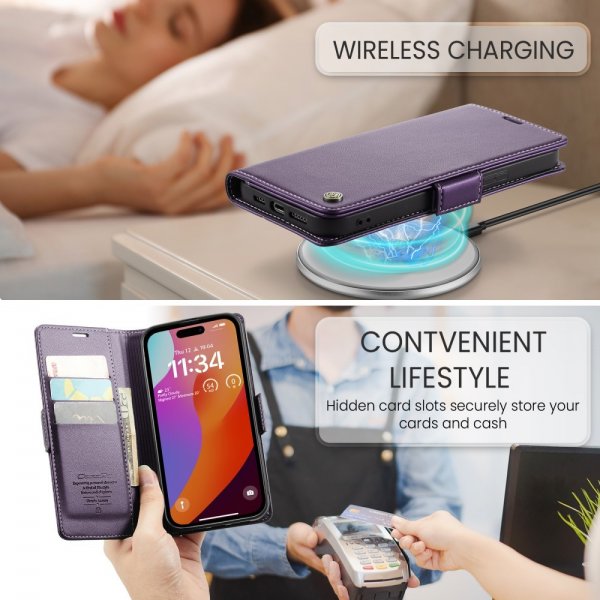 CaseMe iPhone 16 Pro Max -suojakotelo 023-sarja, violetti