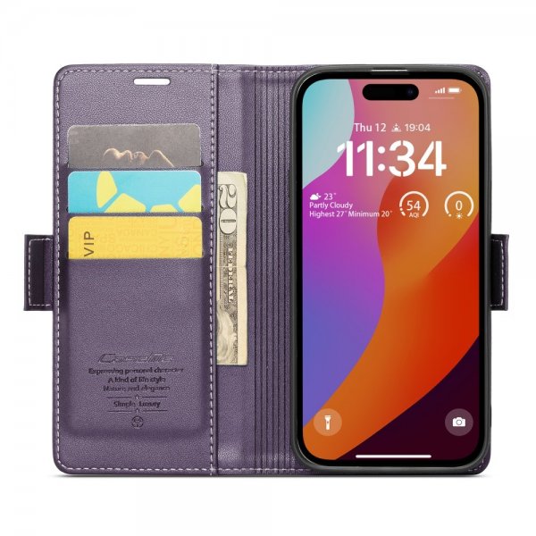 CaseMe iPhone 16 Pro Max -suojakotelo 023-sarja, violetti
