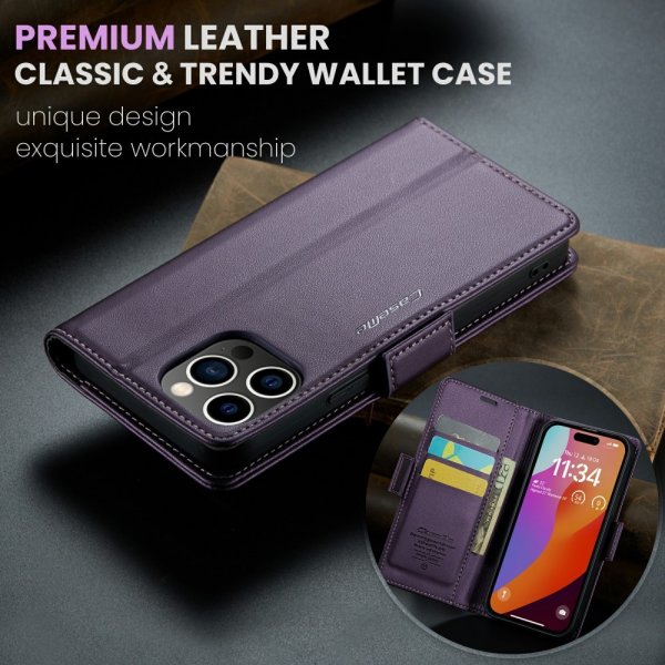 CaseMe iPhone 16 Pro Max -suojakotelo 023-sarja, violetti