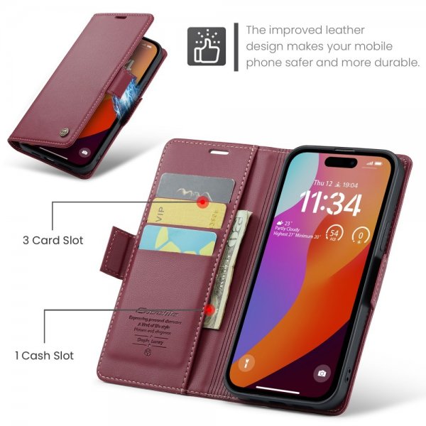 CaseMe iPhone 16 Pro Max Kotelo 023 Series Punainen