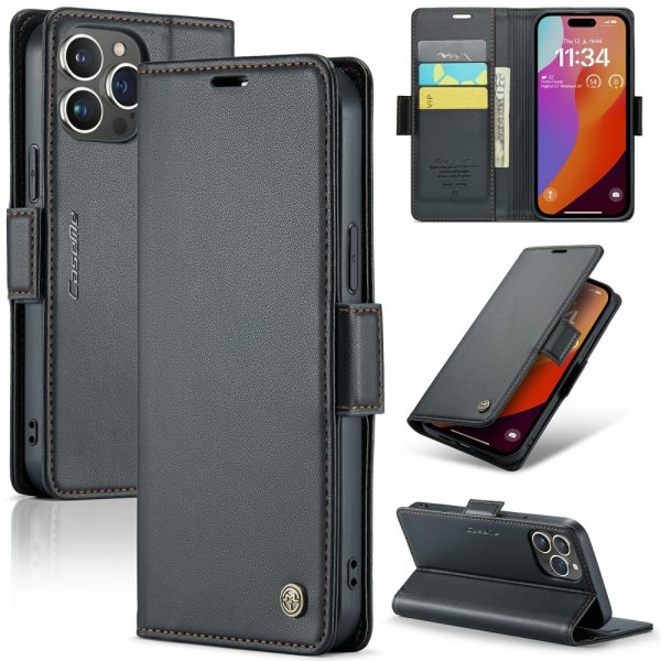 CaseMe iPhone 16 Pro Max -suojakotelo, 023 Series, musta