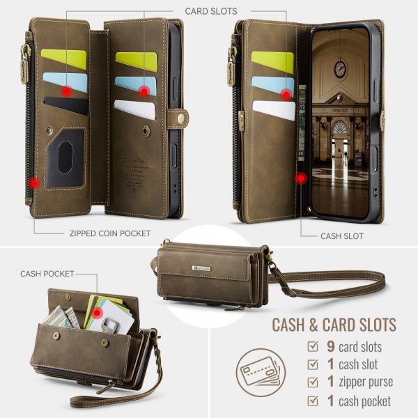 CaseMe iPhone 16 Pro Max -kotelo C39 Series Ruskea