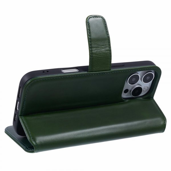 Nordic Covers iPhone 16 Pro Max Essential Leather Juniper Green -kotelo