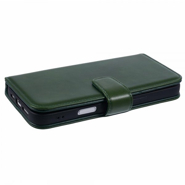 Nordic Covers iPhone 16 Pro Max Essential Leather Juniper Green -kotelo