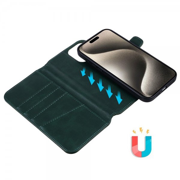 Nordic Covers iPhone 16 Pro Max -suojakotelo MagLeather Juniper Green