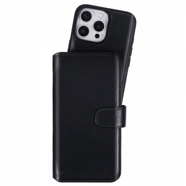 Nordic Covers iPhone 16 Pro Max MagLeather Raven Black -suojakotelo