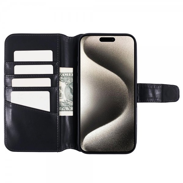 Nordic Covers iPhone 16 Pro Max MagLeather Raven Black -suojakotelo
