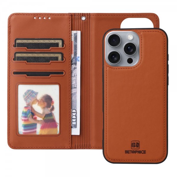 Betopnice iPhone 16 Pro Max -kotelo irrotettavalla kuorella 005 Ruskea