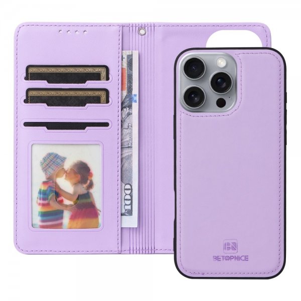 Betopnice iPhone 16 Pro Max -kotelo irrotettavalla kuorella 005 Violetti