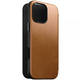 Nomad iPhone 16 Pro Max Modern Leather Folio -suojakotelo, English Tan
