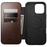 Nomad iPhone 16 Pro Max -kotelo, Modern Leather Folio, Horween Rustic Brown