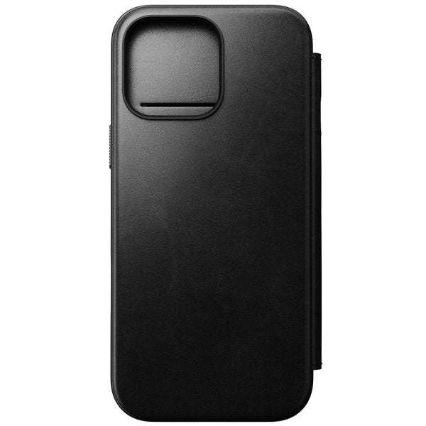Nomad iPhone 16 Pro Max -kotelo, Modern Leather Folio, Horween, musta