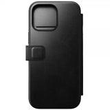Nomad iPhone 16 Pro Max -kotelo, Modern Leather Folio, Horween, musta