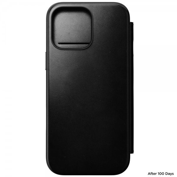 Nomad iPhone 16 Pro Max -kotelo, Modern Leather Folio, Horween, musta