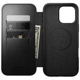 Nomad iPhone 16 Pro Max -kotelo, Modern Leather Folio, Horween, musta