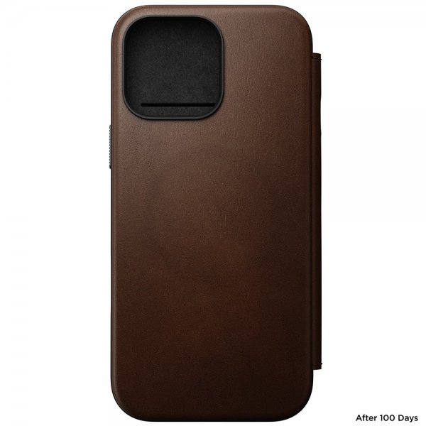 Nomad iPhone 16 Pro Max Modern Leather Folio -kotelo, ruskea
