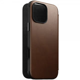 Nomad iPhone 16 Pro Max Modern Leather Folio -kotelo, ruskea