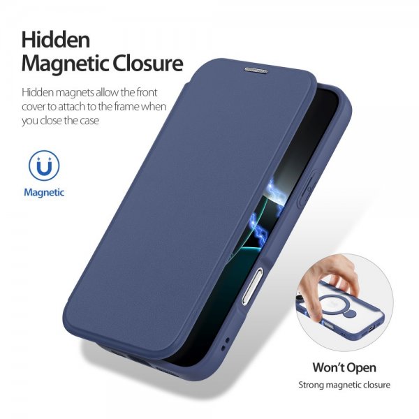 Dux Ducis iPhone 16 Pro Max Suojakotelo Skin X Pro Series Jalusta MagSafe Sininen