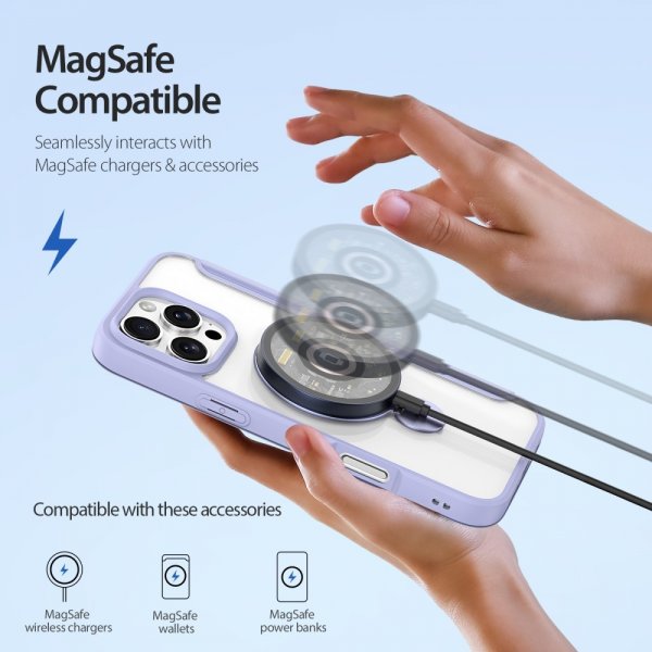 Dux Ducis iPhone 16 Pro Max -suojakuori Skin X Pro Series Kickstand MagSafe Violetti