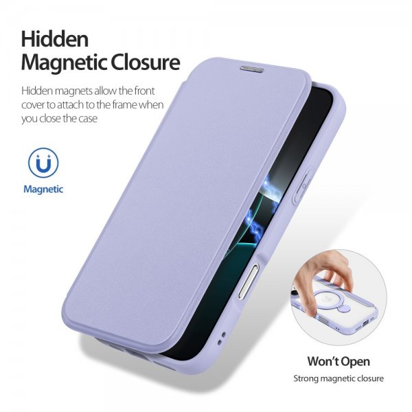 Dux Ducis iPhone 16 Pro Max -suojakuori Skin X Pro Series Kickstand MagSafe Violetti