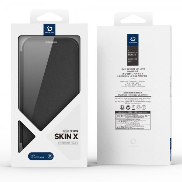 Dux Ducis iPhone 16 Pro Max -kotelo Skin X Pro Series Kickstand MagSafe, musta