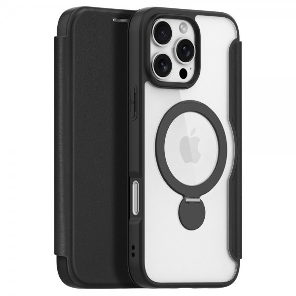 Dux Ducis iPhone 16 Pro Max -kotelo Skin X Pro Series Kickstand MagSafe, musta