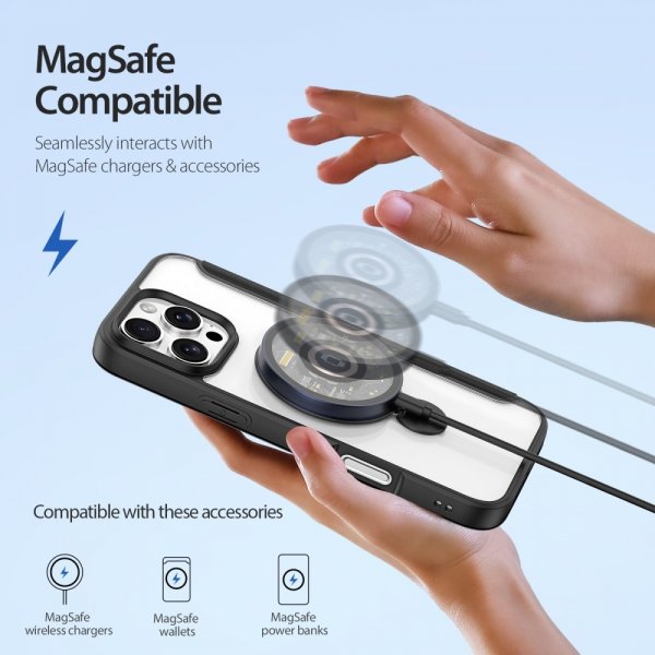 Dux Ducis iPhone 16 Pro Max -kotelo Skin X Pro Series Kickstand MagSafe, musta