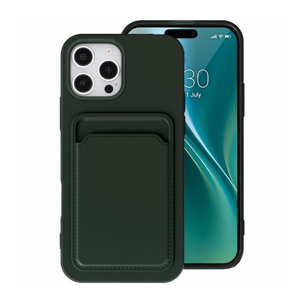 iPhone 16 Pro Max Kuoret Korttipidikkeellä Vihreä
