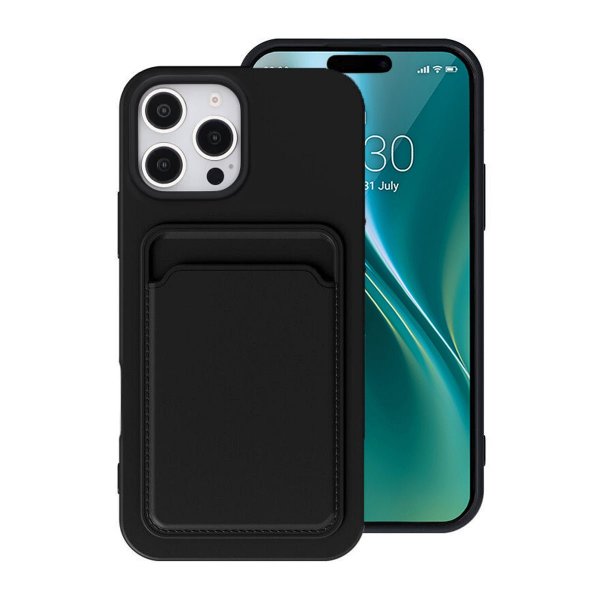 iPhone 16 Pro Max Kuoret Korttipidike Musta