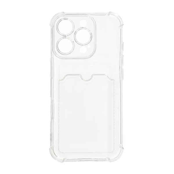 iPhone 16 Pro Max Suojakuori Korttipidikkeellä Iskunkestävä Läpinäkyvä
