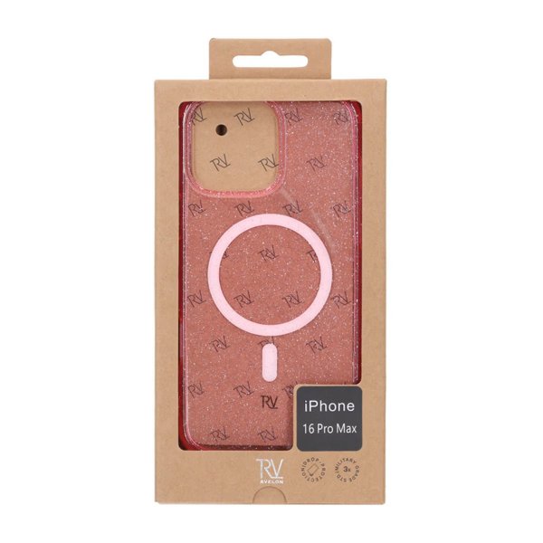 Rvelon iPhone 16 Pro Max Kuori Glitter MagSafe Pinkki