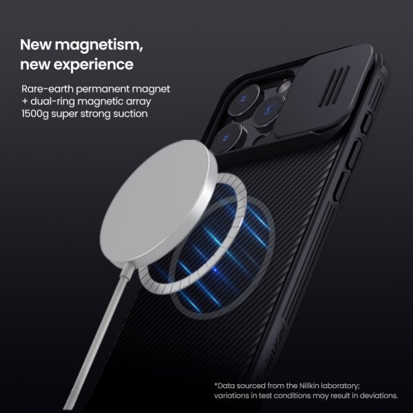 Nillkin iPhone 16 Pro Max -suojakuori CamShield Pro MagSafe Sininen
