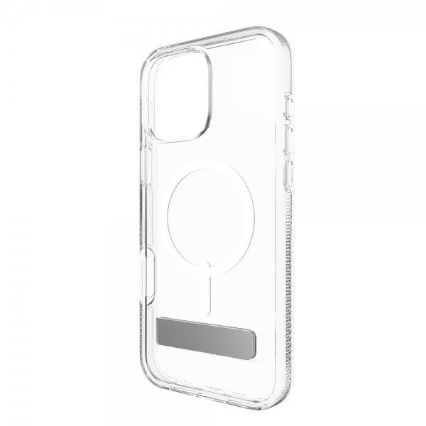 ZAGG iPhone 16 Pro Max -suojakuori Crystal Palace Snap Kickstand Läpinäkyvä