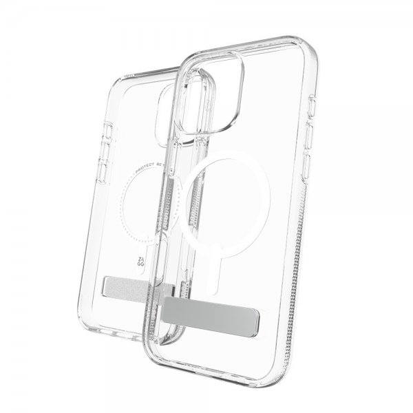 ZAGG iPhone 16 Pro Max -suojakuori Crystal Palace Snap Kickstand Läpinäkyvä