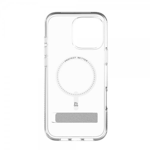 ZAGG iPhone 16 Pro Max -suojakuori Crystal Palace Snap Kickstand Läpinäkyvä