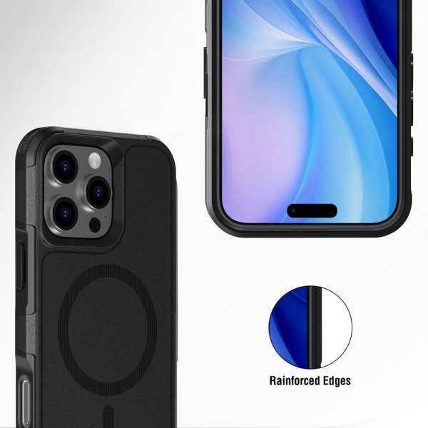 4smarts iPhone 16 Pro Max -suojakuori Defend Case Ultimag, musta
