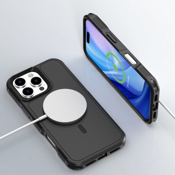 4smarts iPhone 16 Pro Max -suojakuori Defend Case Ultimag, musta