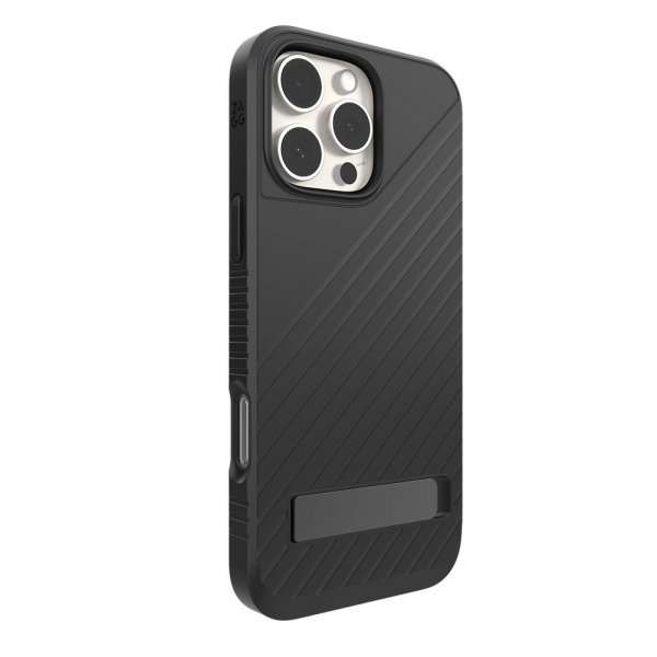 ZAGG iPhone 16 Pro Max -kuori Denali Snap Kickstand Musta