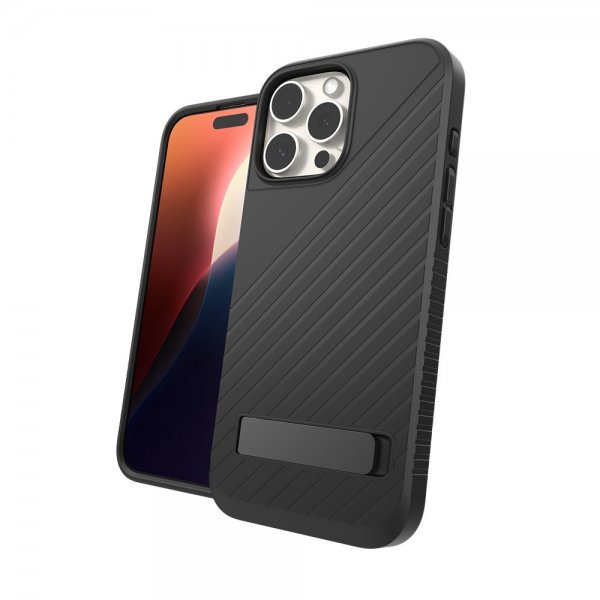ZAGG iPhone 16 Pro Max -kuori Denali Snap Kickstand Musta