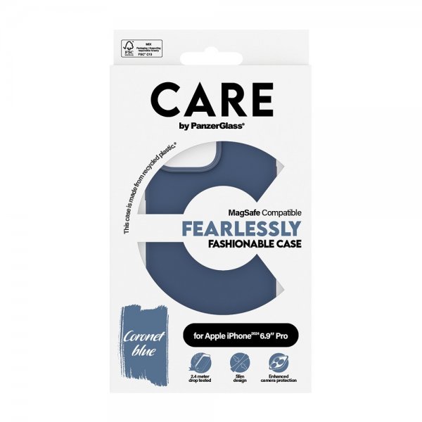 CARE by PanzerGlass iPhone 16 Pro Max -suojakuori Fashionable MagSafe, sininen