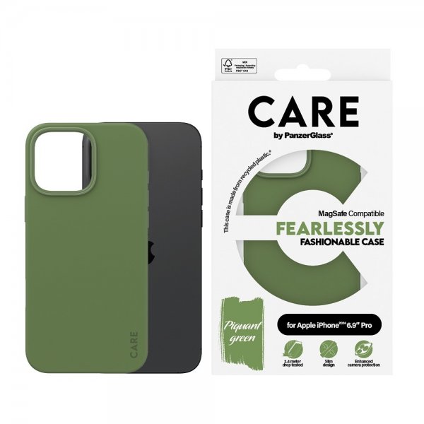 CARE by PanzerGlass iPhone 16 Pro Max Kuori Muodikas MagSafe Vihreä