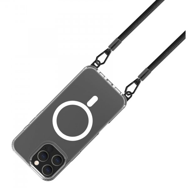 Celly iPhone 16 Pro Max -kuori Freedom Necklace MagSafe, läpinäkyvä