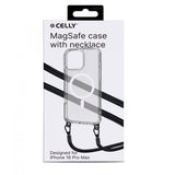 Celly iPhone 16 Pro Max -kuori Freedom Necklace MagSafe, läpinäkyvä