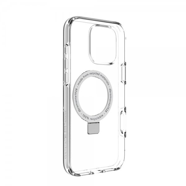 dbramante1928 iPhone 16 Pro Max -kotelo Iceland Ultra D3O MagSafe -jalustalla, läpinäkyvä