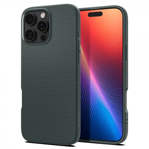 Spigen iPhone 16 Pro Max -suojakuori Liquid Air Abyss Green